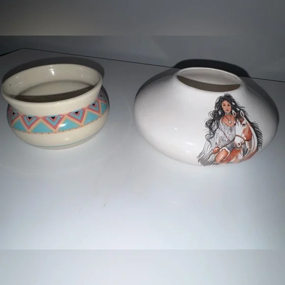 Native American Inspired Ceramic Vase Set - Picture 1 of 6